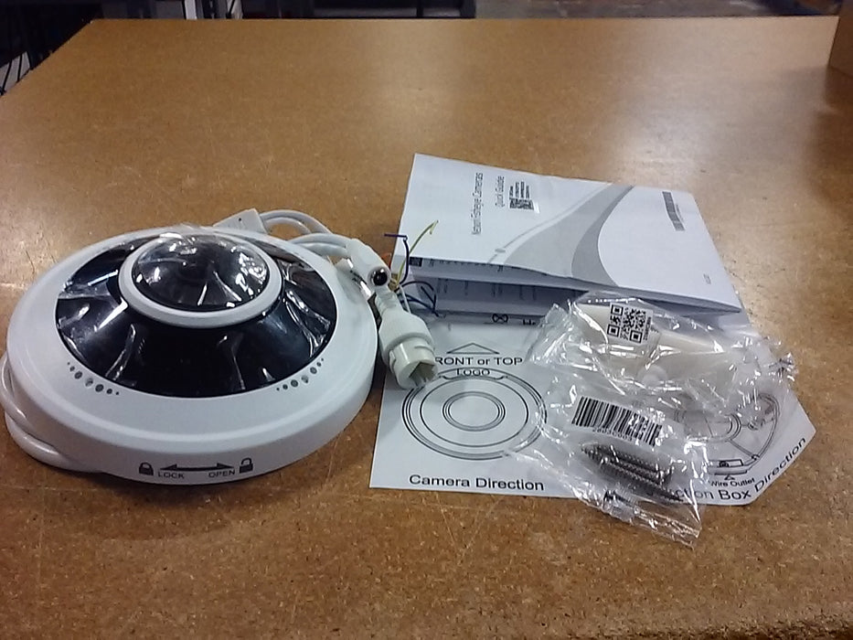 5MP NDAA-Compliant IP Fisheye Security Camera with 360° Field of View and a 1.4mm Fixed Lens (IPC815SBADF14KI0)