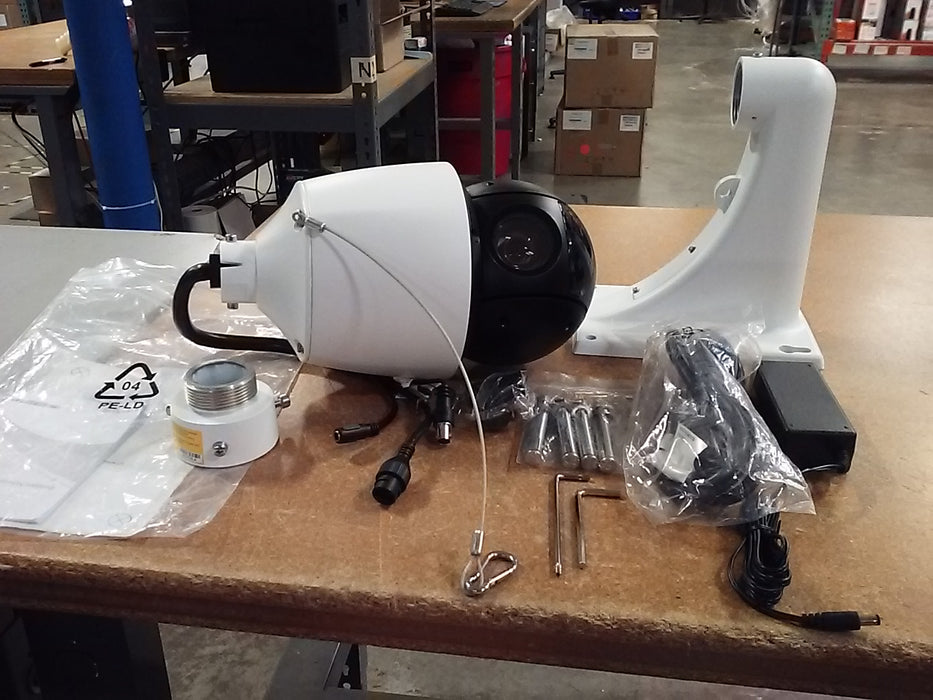 4MP Deep Learning IP67 Weatherproof PTZ IP Security Camera with a 25x Motorized Zoom Lens, AI Autotracking, and LightHunter Illumination Technology, and Included Wall Mount (IPC6424SRX25VFB)
