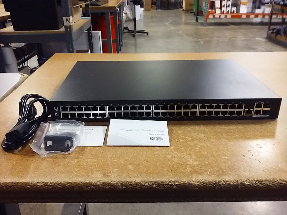 48 Port PoE+ Switch with Two Gigabit Uplink Ports for IP Security Cameras (IPS-48P2G-AF)