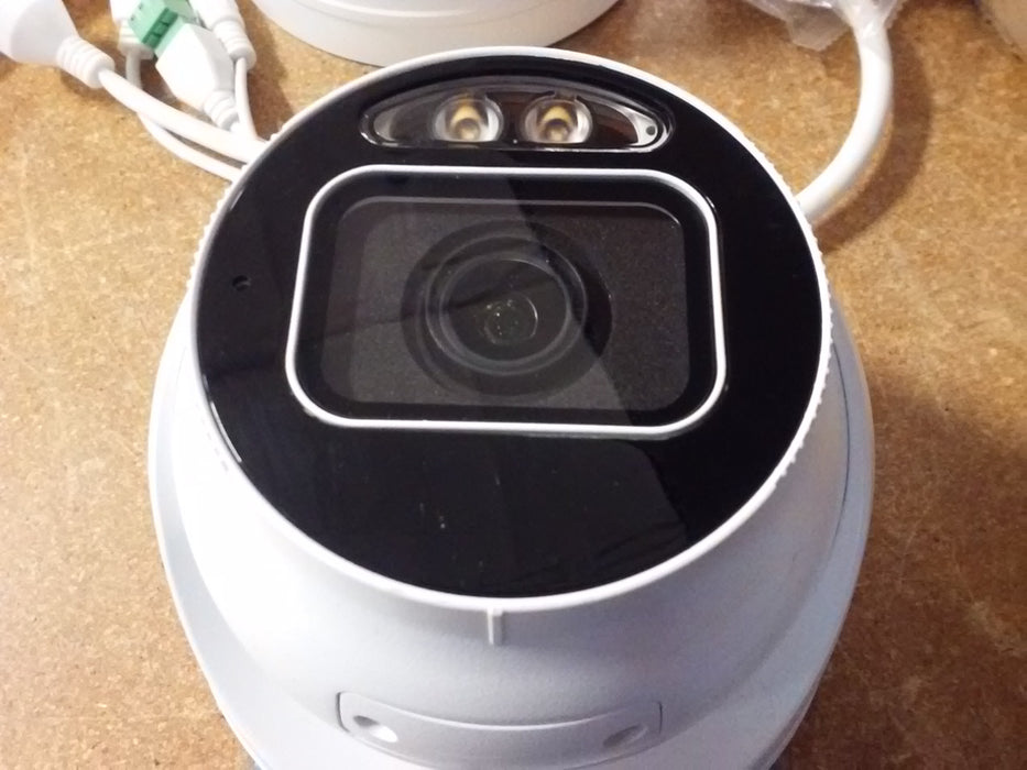 4K UltraHD ColorHunter 24/7 Color Weatherproof Turret IP Security Camera with a 4mm Fixed Lens and a Built-In Mic (IPC3638SEADF40KWLI0)