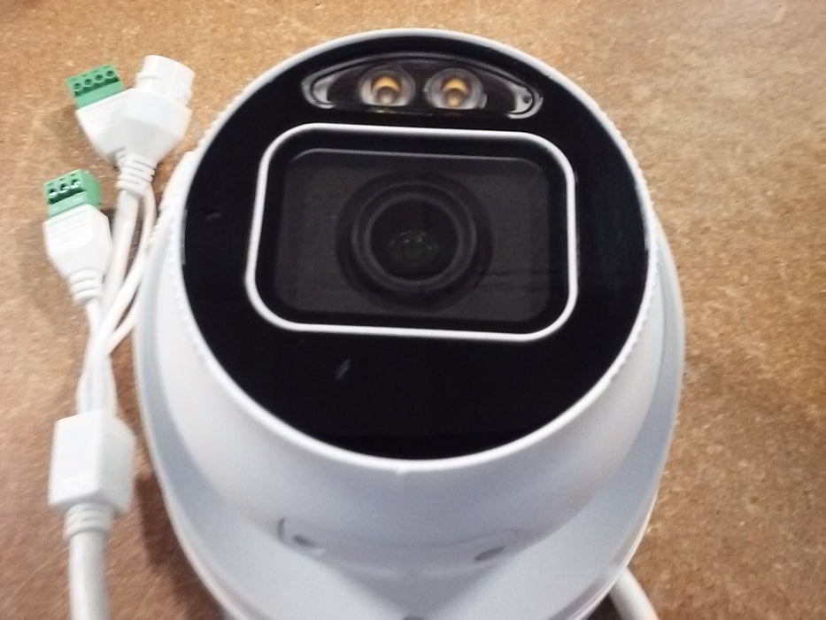 4K UltraHD ColorHunter 24/7 Color Weatherproof Turret IP Security Camera with a 4mm Fixed Lens and a Built-In Mic (IPC3638SEADF40KWLI0)