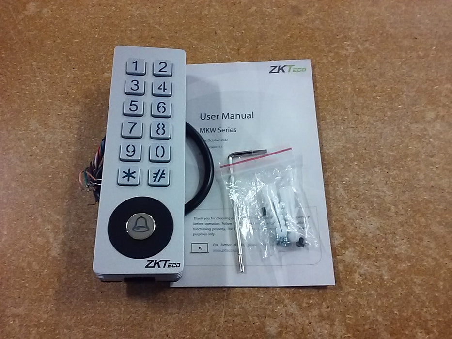 ZKTeco Outdoor IP65-Rated Vandal-Resistant Metallic RFID Reader with a Back-Lit Keypad (SMK-V)