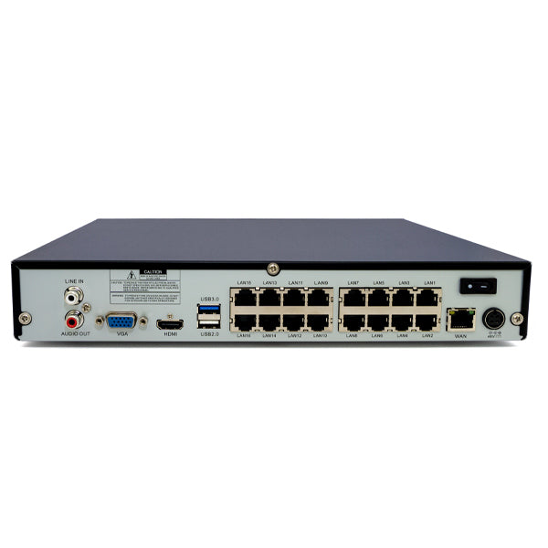 16-Channel 4K UltraHD NDAA-Compliant PoE Network Video Recorder with 16 PoE Ports and 1HDD Slot (16NVR4Kb)