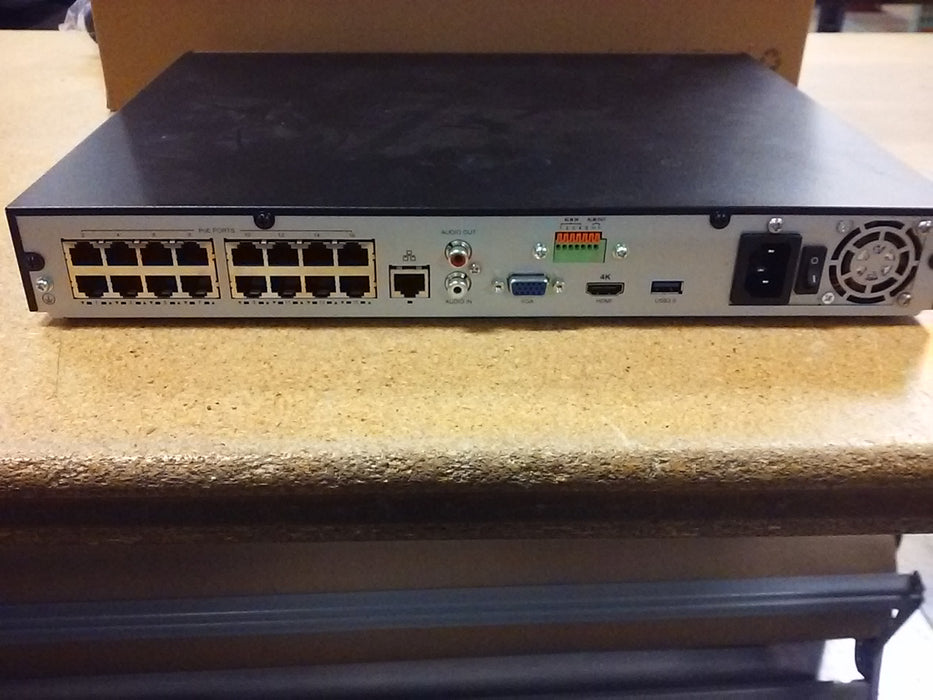 16-Channel 4K NVR with 2 SATA HDD Bays (1UNVRlite16P)