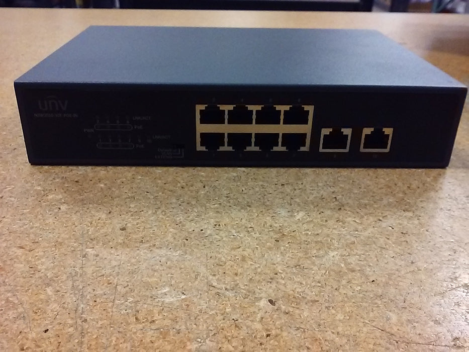 8 Port PoE+ Switch Unmanaged with Surveillance Mode for Laying Cable Runs up to 820 Feet (NSW2010-10T-POE-IN)