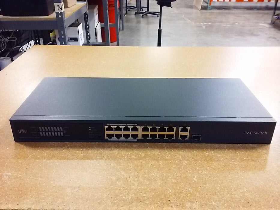 16 Port PoE+ Switch with Surveillance (Extend) Mode and Two Uplink Ports (NSW202016T1GT1GCPOEIN)