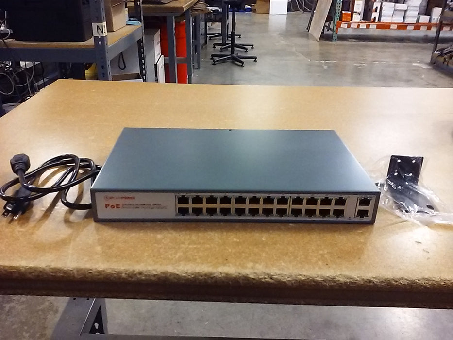 IPCamPower IPCP-24P2G-AF2 24 Port POE Switch W/ 2 Gigabit Uplinks