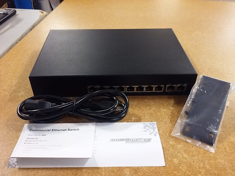 8 Port PoE+ Switch with 2 10/100 Uplinks for IP Security Cameras (IPS-8P2G-AF)