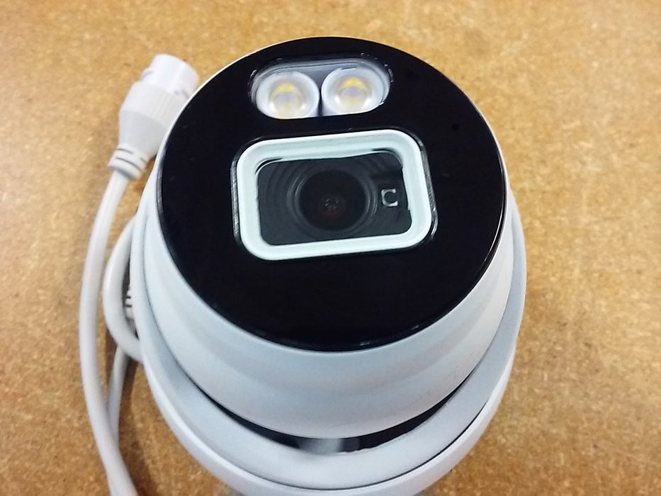 5MP 24/7 Color Weatherproof Turret IP Security Camera with a 2.8mm Fixed Lens, Built-In Mic, and Onboard White Light