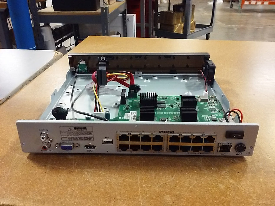 16-Channel 4K UltraHD NDAA-Compliant PoE Network Video Recorder with 16 PoE Ports and 1HDD Slot