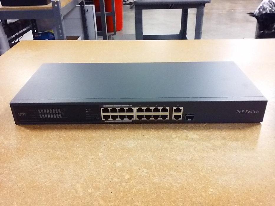 16 Port PoE+ Switch with Surveillance (Extend) Mode and Two Uplink Ports (NSW202016T1GT1GCPOEIN)