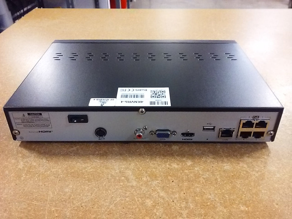 4K UltraHD  4-Channel IP Network IP Network Video Recorder with 1 SATA Hard Drive Bay