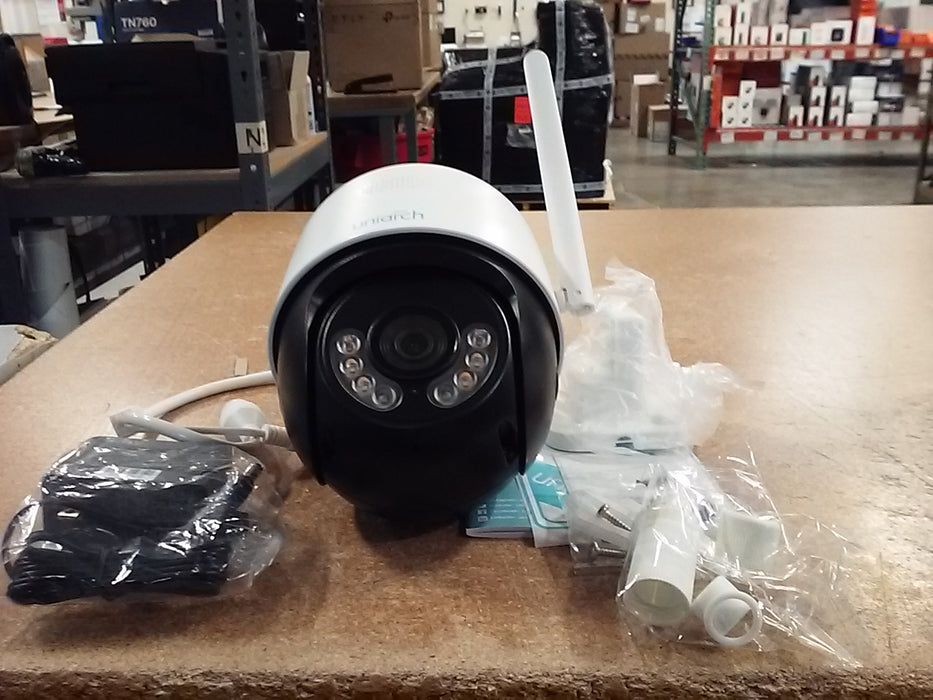 3MP Weatherproof Wi-Fi Active Deterrence Mini Pan & Tilt IP Security Camera with a 4mm Fixed Lens and Two-Way Audio (UhoP1AM3F4D)