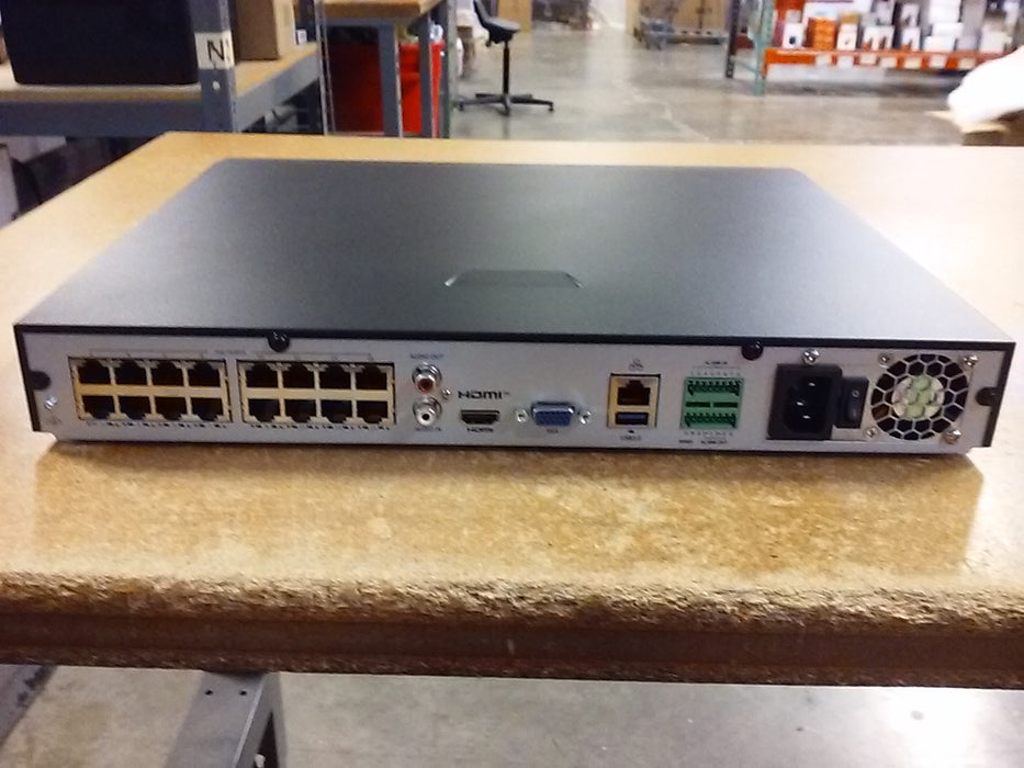 16MP UltraHD 16-Channel Network Video Recorder with 2 Hard Drive Bays and Intelligent Video Analytics (U2NVRIQ16)