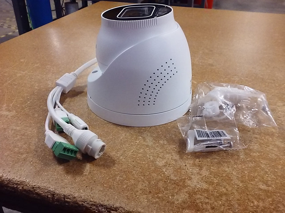 8MP 4K UltraHD Red/Blue Active Deterrence Lights, White Light, and IR LED Turret IP Security Camera with a 2.8mm Lens and Two-Way Audio (IPC3638SSADF28KMCI1)