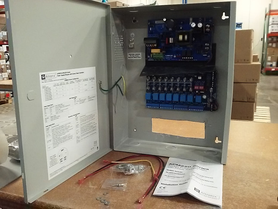 Altronix Power Supply Charger with Eight Independent 12VDC or 24VDC Fail Safe and/or Fail Secure Outputs (AL600ACM220)