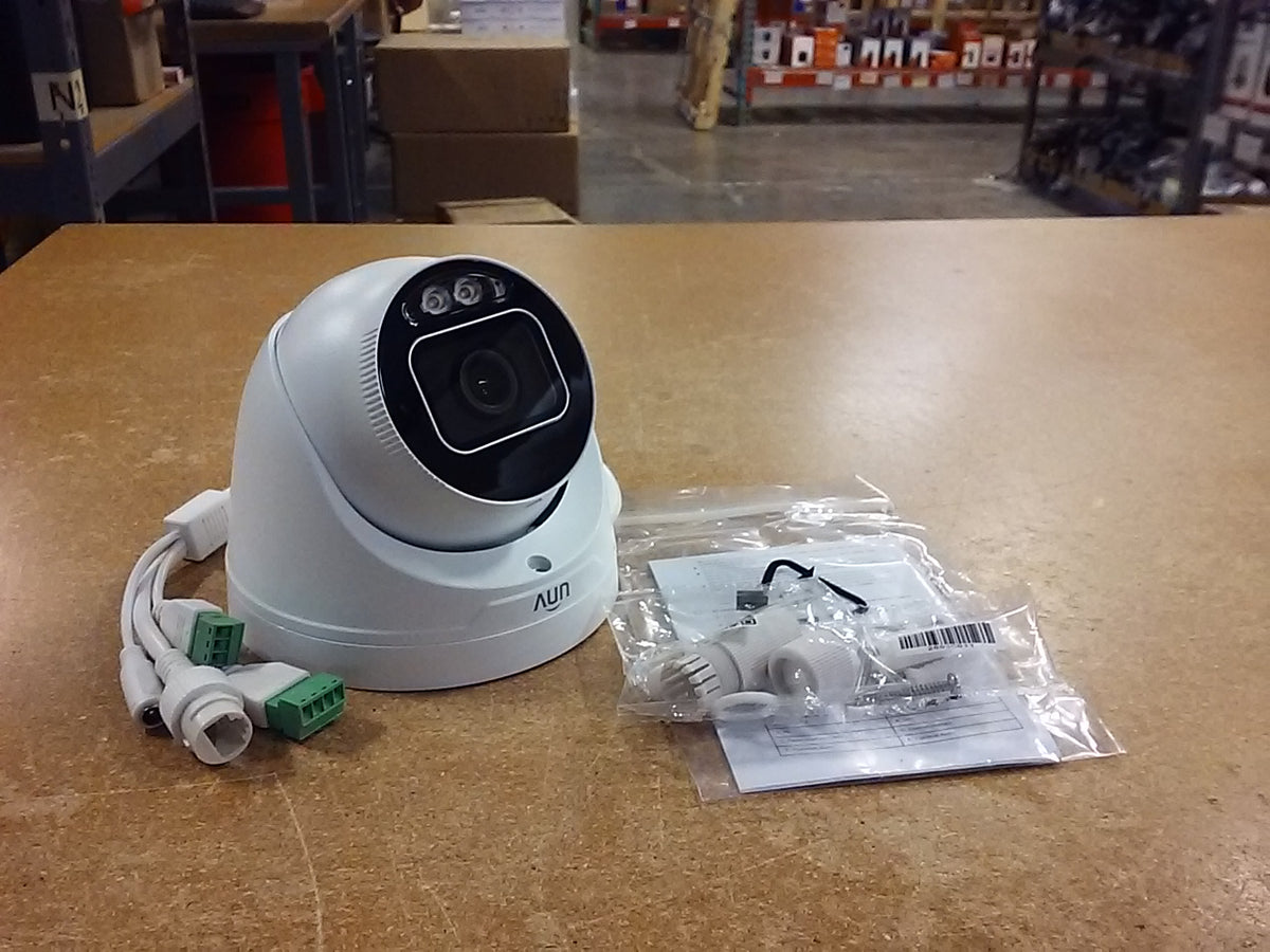 4K UltraHD 24/7 Color Weatherproof Turret IP Security Camera with a 4m ...