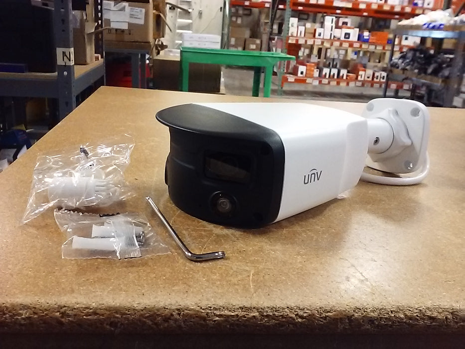 8MP 4K UltraHD Wide Angle Weatherproof 24/7 ColorHunter Bullet IP Security Camera with 2 x 4.0mm Fixed Lenses and 2-Way Audio (IPC2K28SEADF40KMCWLI0)