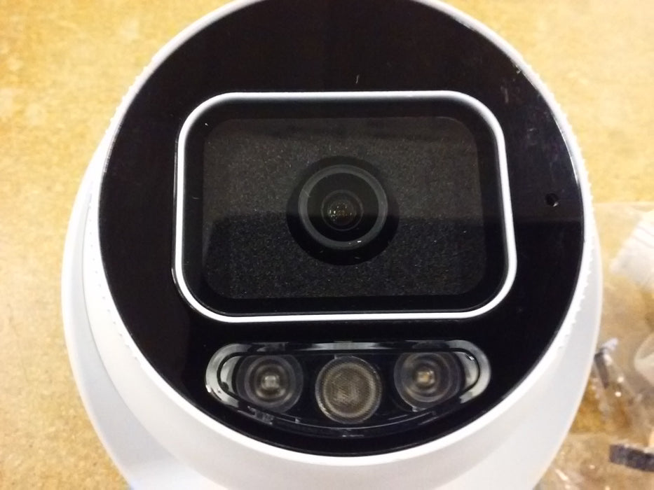 Tri-Guard 2.0 5MP Red/Blue Active Deterrence Lights, White Light, and IR LED Turret IP Security Camera with a 2.8mm Lens and Two-Way Audio (IPC3635SSADF28KMCI1)