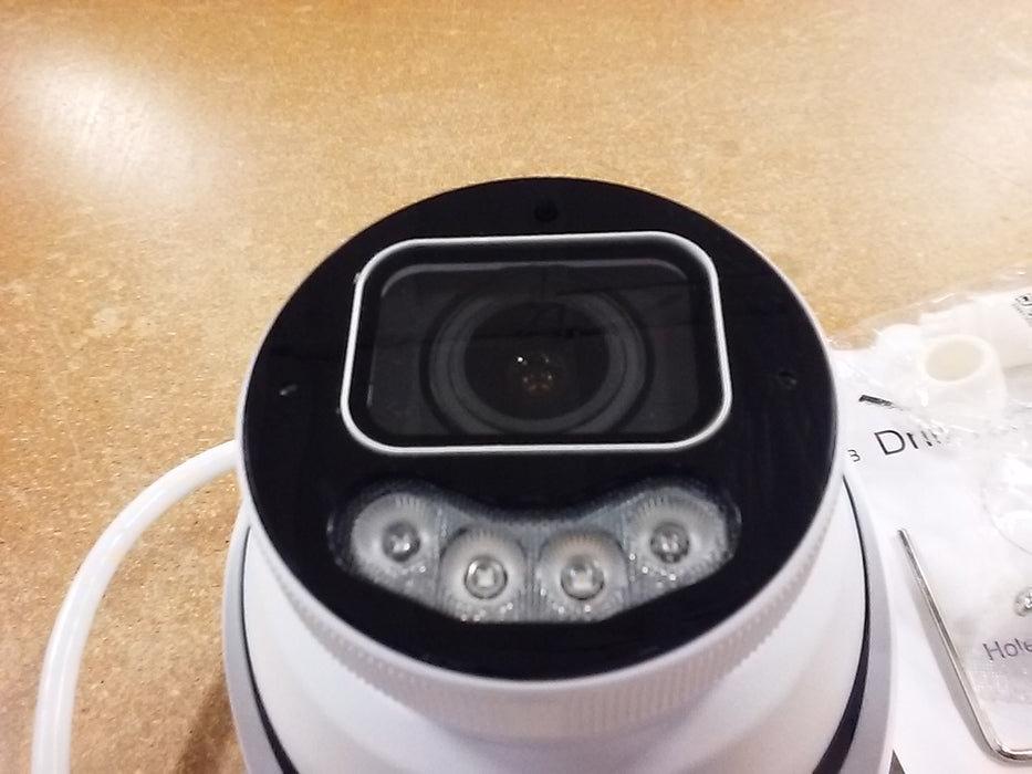 4MP NDAA Compliant Weatherproof Dual-light IP Security Turret Camera with Active Deterrence, Zoom Lens 2.8mm-12mm Wise ISP 24/7 Color Deep Learning AI Smart Events, Dual Mics and Speaker (IPC3634SEADZKMCWPI1)