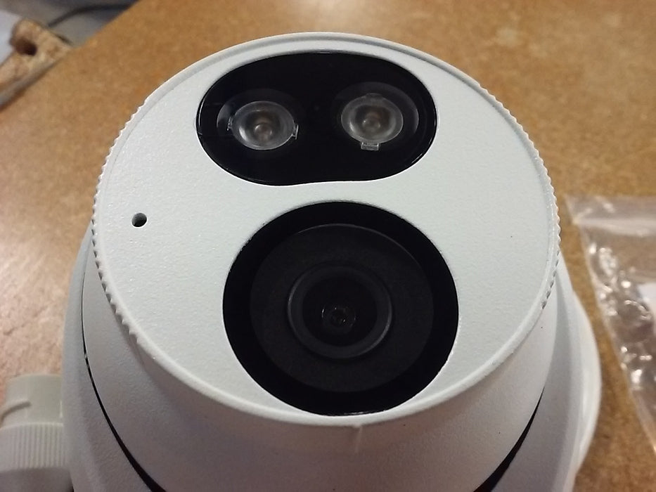 4MP Tri-Guard NDAA-Compliant Weatherproof Turret IP Security Camera 2.8mm Fixed Lens with Deep Learning AI, Active Deterrence, and 24/7 Color Illumination (IPC3614SBADF28KMCI0)