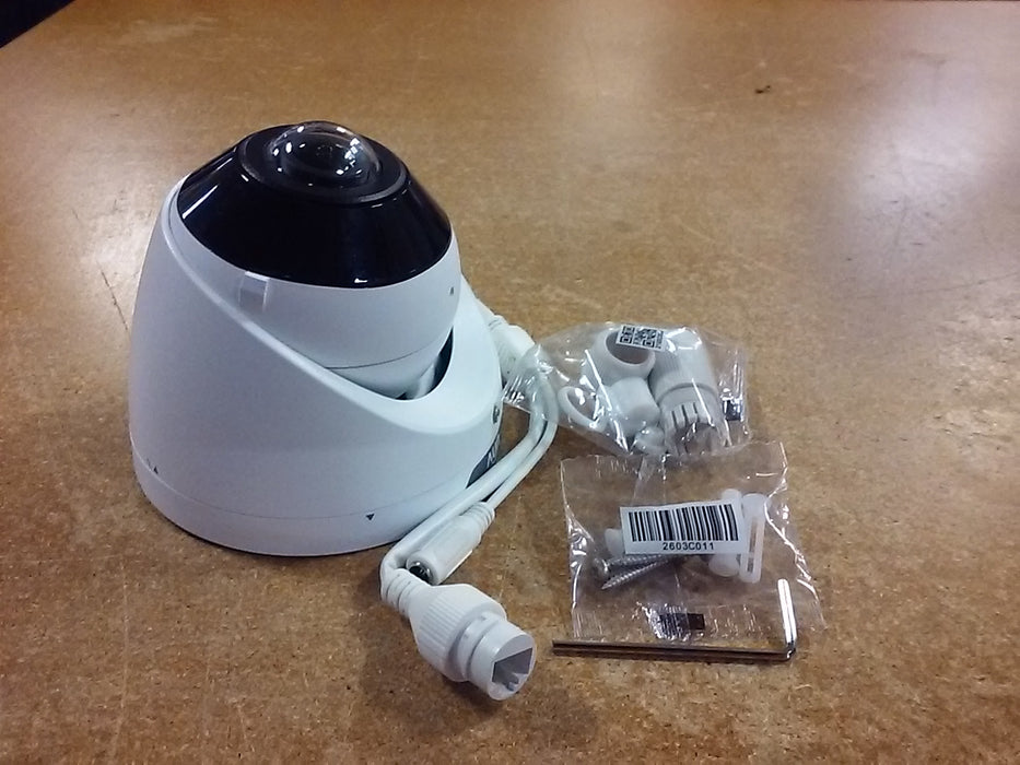 8MP 4K UltraHD Wide Angle 180° Field of View NDAA Compliant Weatherproof IR Fixed Turret IP Security Camera with Deep Learning AI (IPC3608SBADF16KMI0)