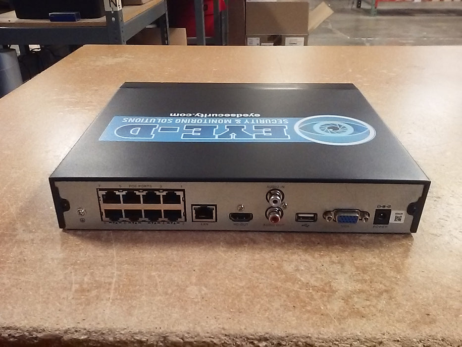 L-Series 4K Ultra HD 8-Channel NDAA-Compliant IP Network Video Recorder with 1 SATA Hard Drive Bay (NVR-1B8L)