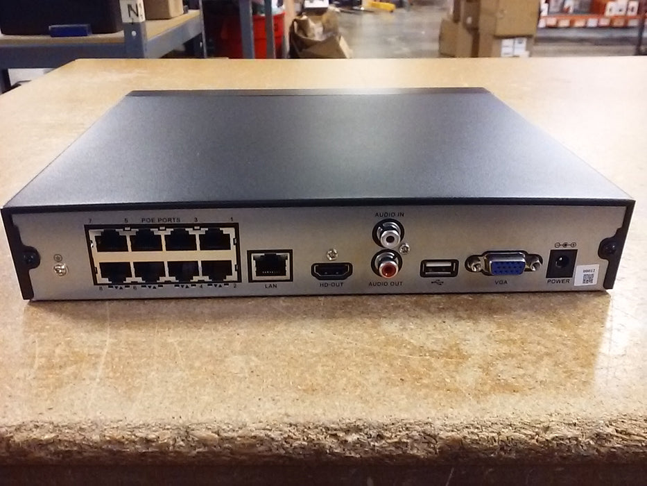 L-Series 4K Ultra HD 8-Channel NDAA-Compliant IP Network Video Recorder with 1 SATA Hard Drive Bay (NVR-1B8L)