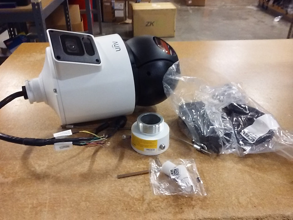 4MP Dual Lens Weatherproof PTZ IP Security Camera with a 25X Motorized Zoom Lens on Bottom and a Fixed 2.8mm Camera on Top (IPC94144SRX25F40C)
