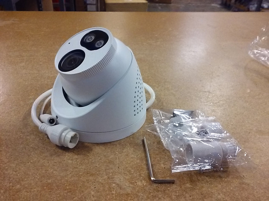 4K Tri-Guard NDAA-Compliant Weatherproof Turret IP Security Camera 2.8mm Fixed Lens with Deep Learning AI, Active Deterrence, and 24/7 Color Illumination (IPC3618SBADF28KMCI0)