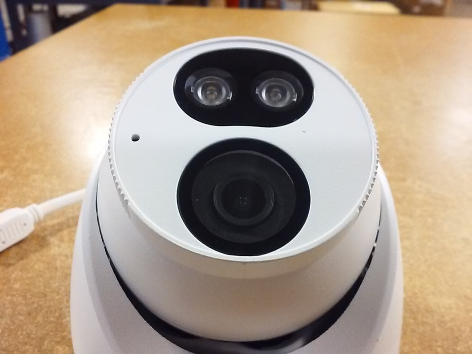 4K Tri-Guard NDAA-Compliant Weatherproof Turret IP Security Camera 2.8mm Fixed Lens with Deep Learning AI, Active Deterrence, and 24/7 Color Illumination (IPC3618SBADF28KMCI0)