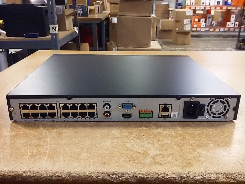 L-Series 4K Ultra HD 16-Channel NDAA-Compliant IP Network Video Recorder with 2 SATA Hard Drive Bays (NVR-2B16L)