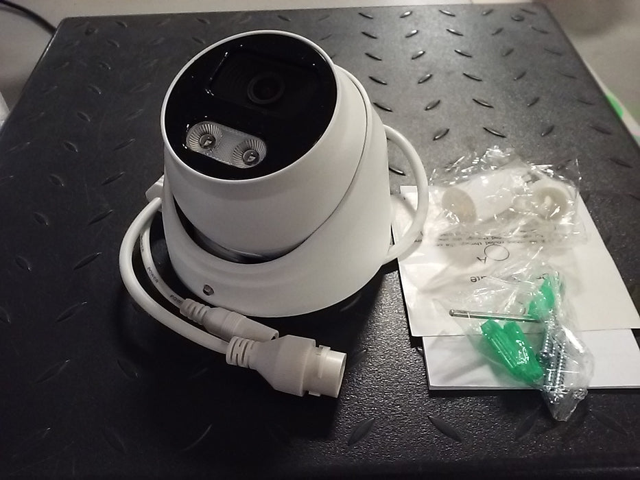 L-Series 4K Ultra HD Weatherproof 24/7 Color Turret IP Security Camera with AI-Powered Smart Events, White Lights, IR Lights for Night Vision and a Built-in Mic (L8TW)