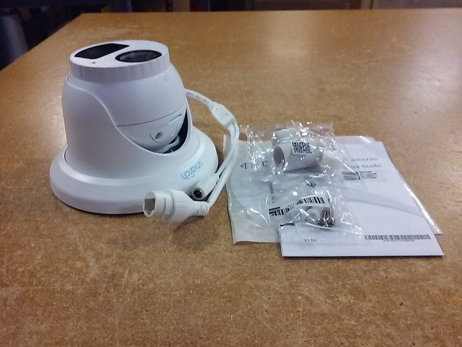 1440p 4MP NDAA-Compliant Weatherproof Turret IP Security Camera with a 2.8mm Fixed Lens and a Built-In Microphone (IPCT124APF28)