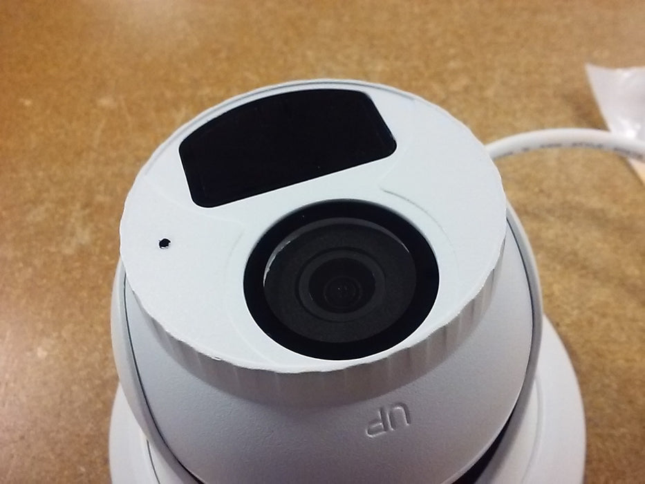 1440p 4MP NDAA-Compliant Weatherproof Turret IP Security Camera with a 2.8mm Fixed Lens and a Built-In Microphone (IPCT124APF28)